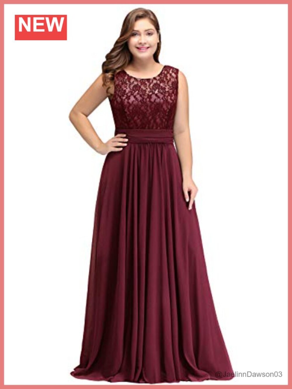 Plus Size Chiffon Mother of the Bride Dress Crew Neck Sleeveless Formal Gown